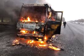 В Нальчике сгорело девять автобусов 