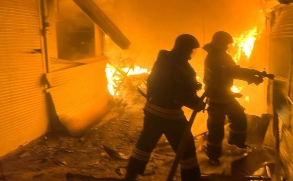 На Зеленом рынке дагестанского Хасавюрта произошел крупный пожар 