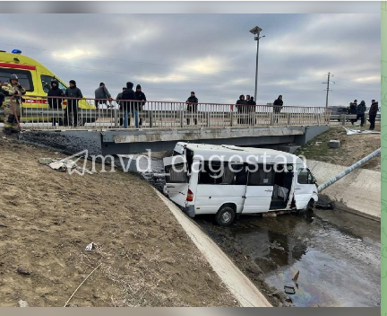  В Дагестане 10 пассажиров «Mercedes-Benz Sprinter» пострадали в результате ДТП