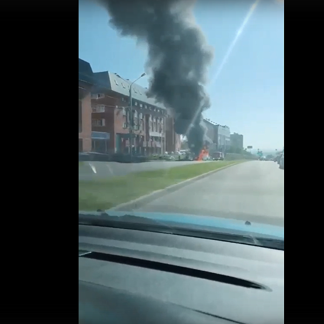 В Ставрополе сгорела маршрутка с пассажирами